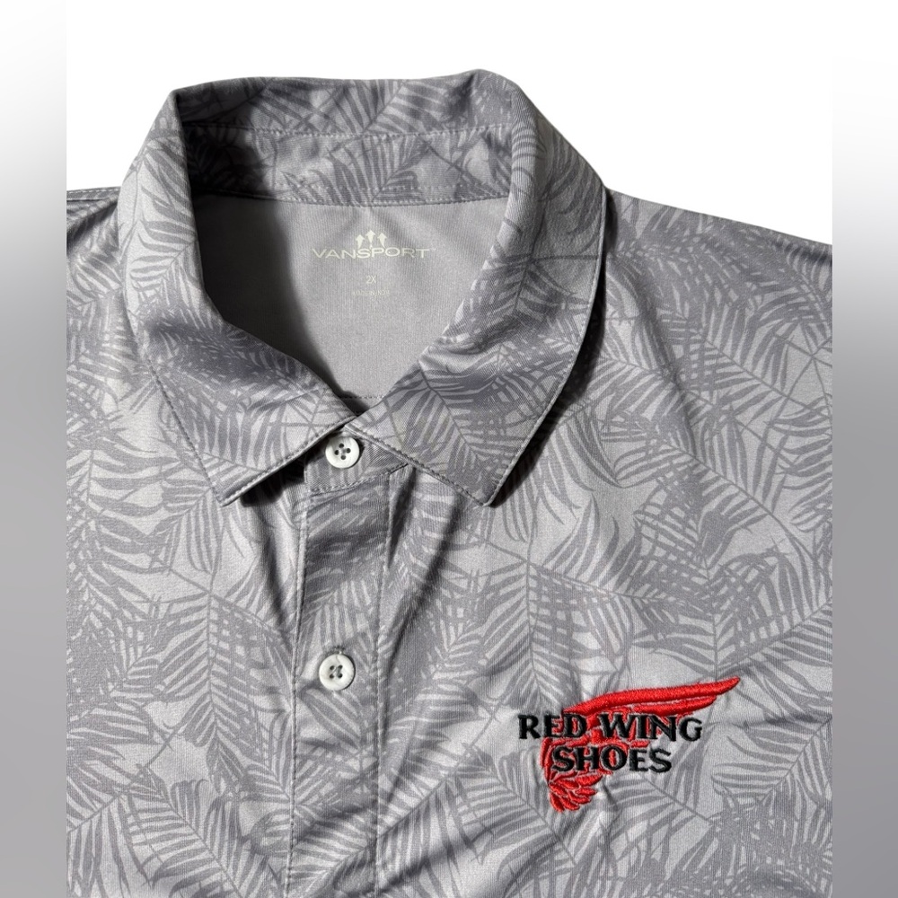 Vansport Pro Maui Camp Hawaiian Shirt Silver Gray Mens size 2XL Red Wing Shoes